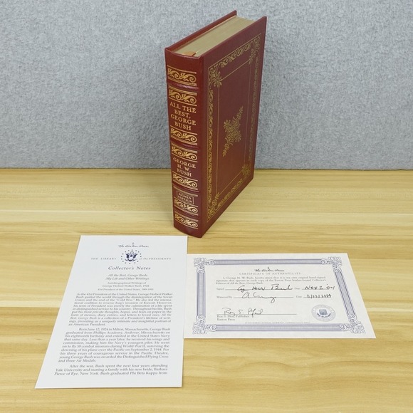 All the Best by George H. W. Bush Easton Press 2004 Signed w/ COA Leather Bound